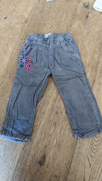 Pantalon velours 24 mois taupe