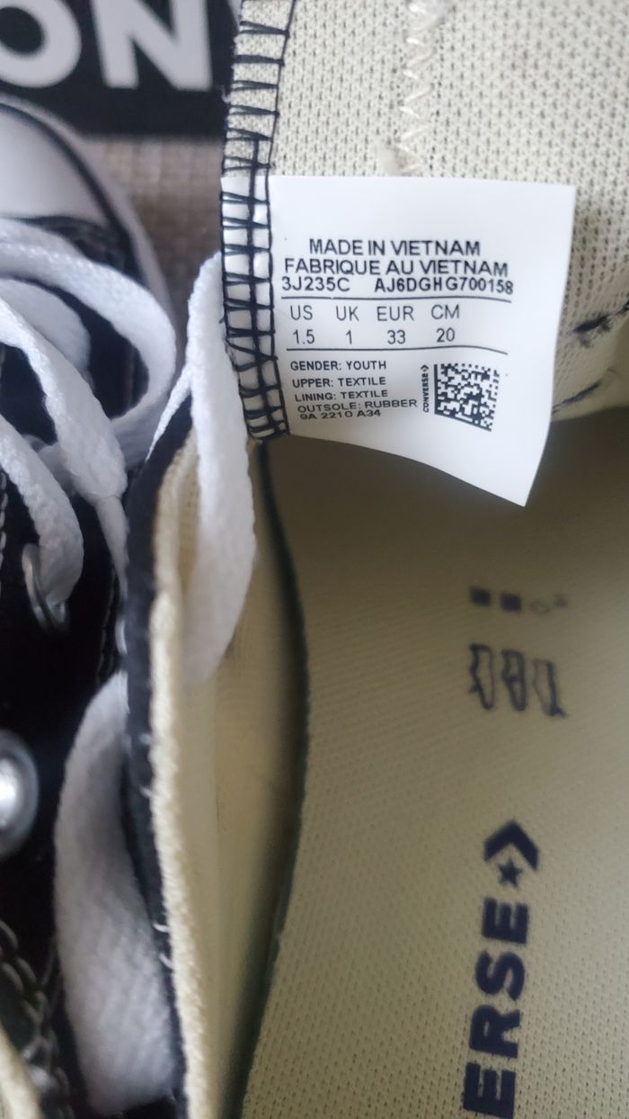 Converse Noir t33 - neuf - photo numéro 6