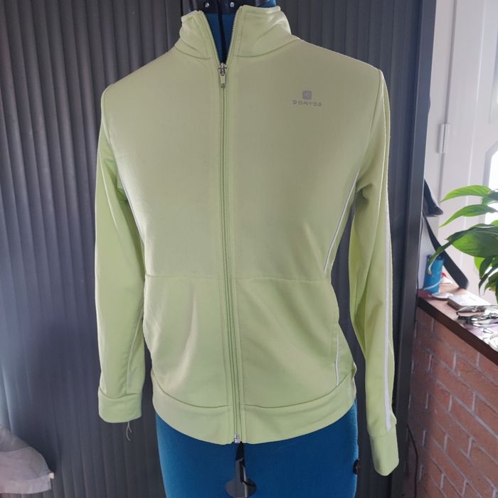 Veste de jogging Domyos 12 ans fille blanc anis