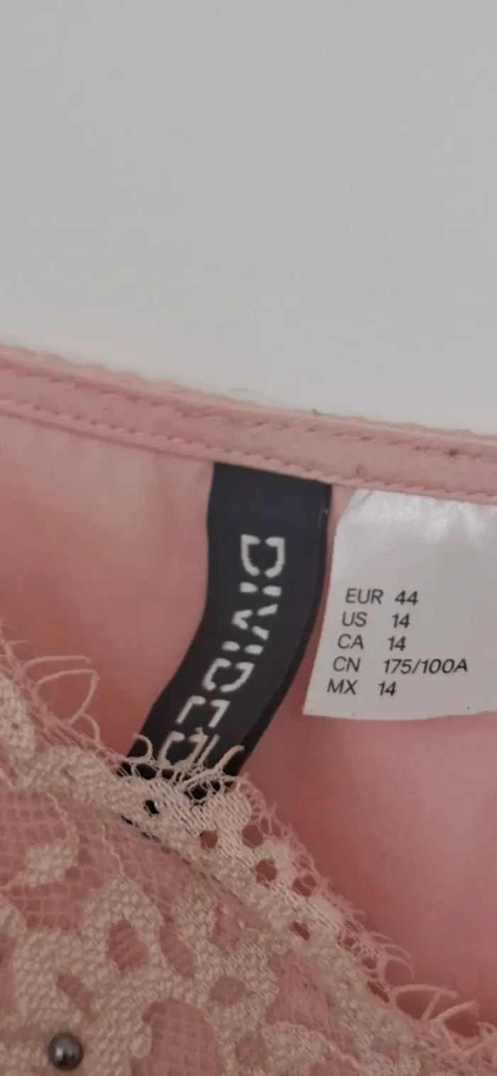 Caraco bohème chic rose effet soie – dentelle délicate - photo numéro 4