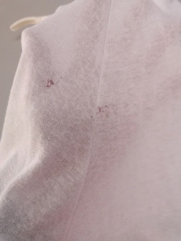 Tee-shirt assymétrique blanc transparent M - photo numéro 11