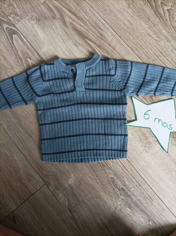 Pull bleu hiver 6 mois