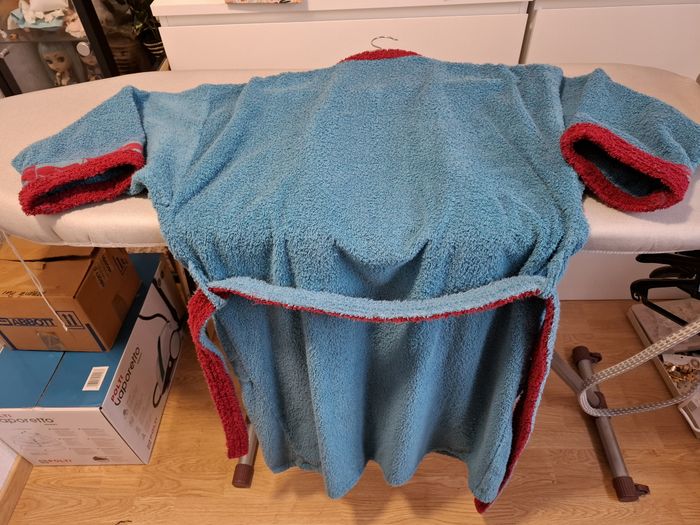 Joli peignoir de bain mixte INCM bicolore bleu/bordeaux M très bon état - photo numéro 6