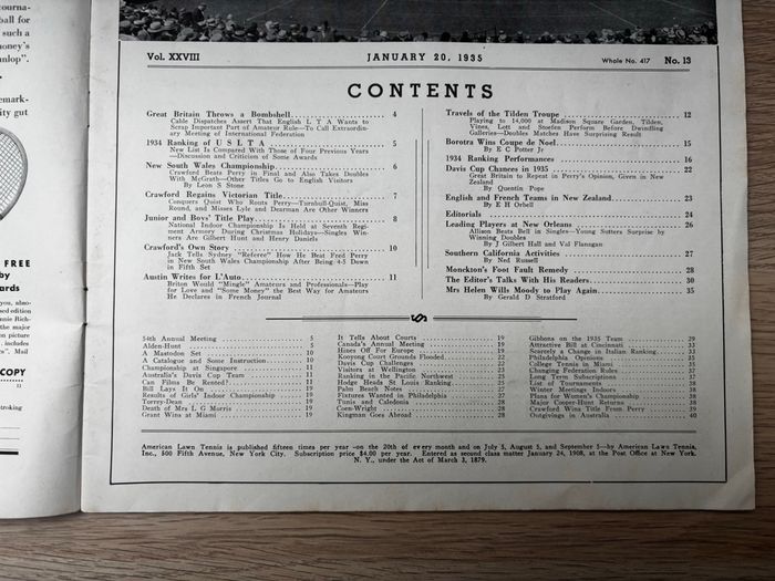 Magazine American Lawn tennis 1935 - photo numéro 2