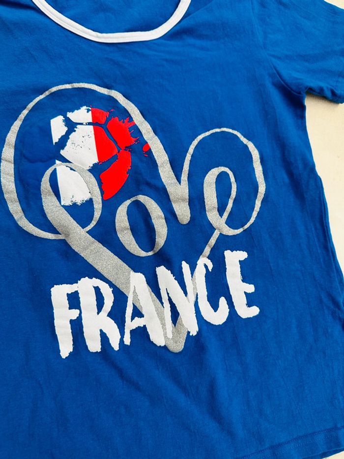 T-shirt bleu manches courtes France - photo numéro 2