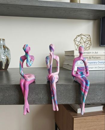 Statuettes abstraites rose 