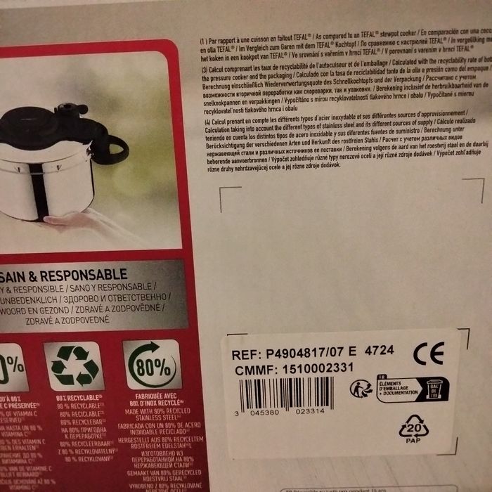 Autocuiseur clipsoMINUT' easy evidence 7.5 poignée  rabattables - photo numéro 5