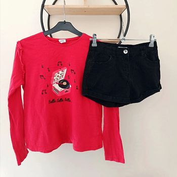 12 ans ensemble teeshirt tape a l oeil et short gemo