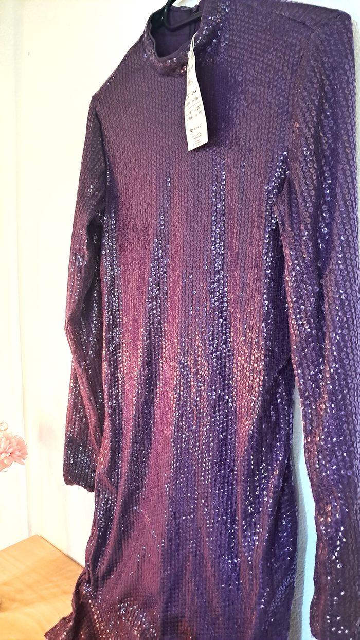 Robe à sequins violette – Taille 34 (XS/S) - photo numéro 2