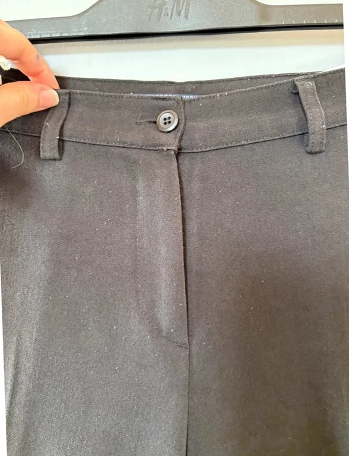 Pantalon à pinces noir léger vintage - photo numéro 3