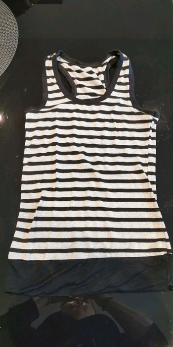 Top noir et argenté brillant T38