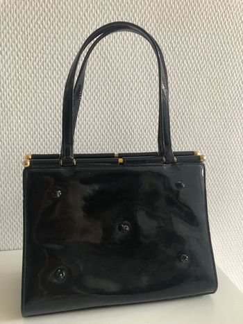 Sac vintage vernis noir
