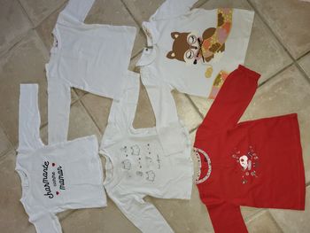 Lot 5 t-shirts fille 18 mois