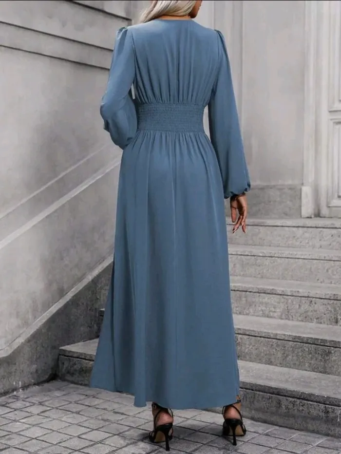 Robe longue Shein fendue bleu gris T.38/M - photo numéro 6