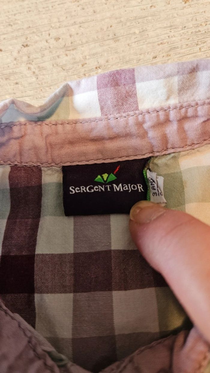 Chemise à carreaux, manches courtes, Sergent Major, 3 ans, nickel - photo numéro 5