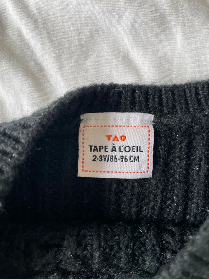 Pull noir à paillettes tape à l’œil 36 mois - photo numéro 2