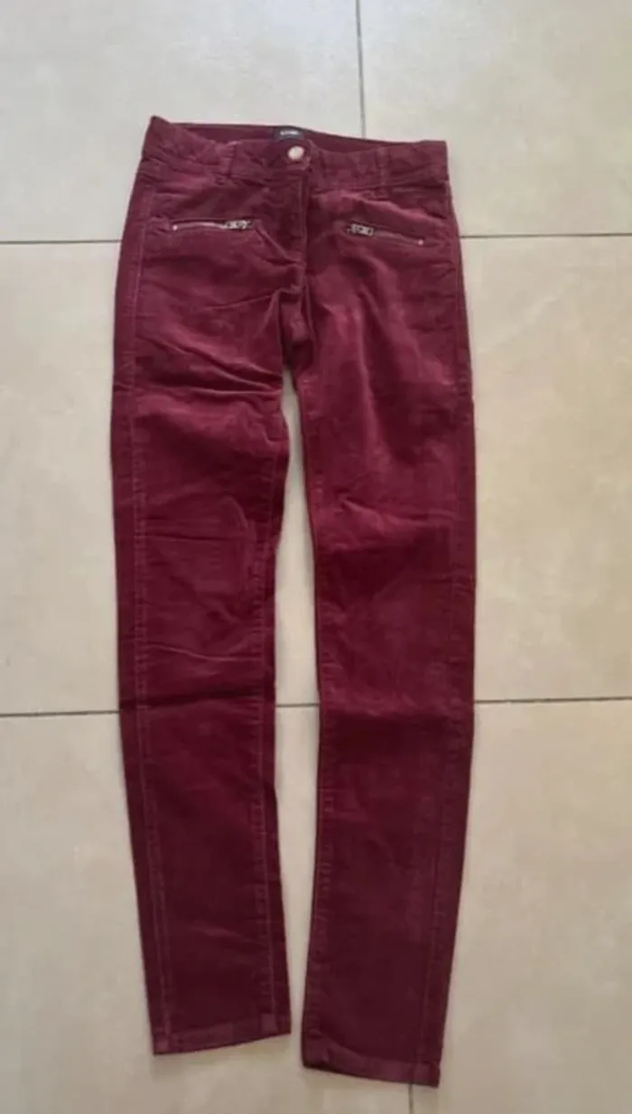 🍇 Pantalon skinny fit bordeaux KIABI Fille 12 ans 🍇
