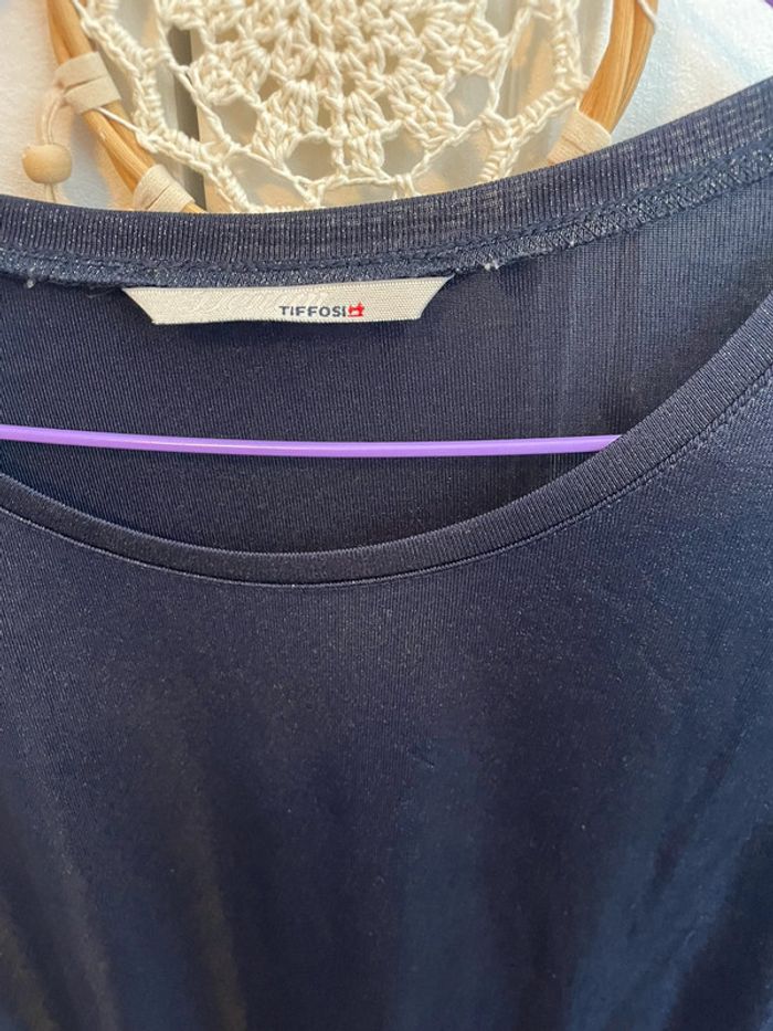 Teeshirt manches longue bleu nuit - photo numéro 2