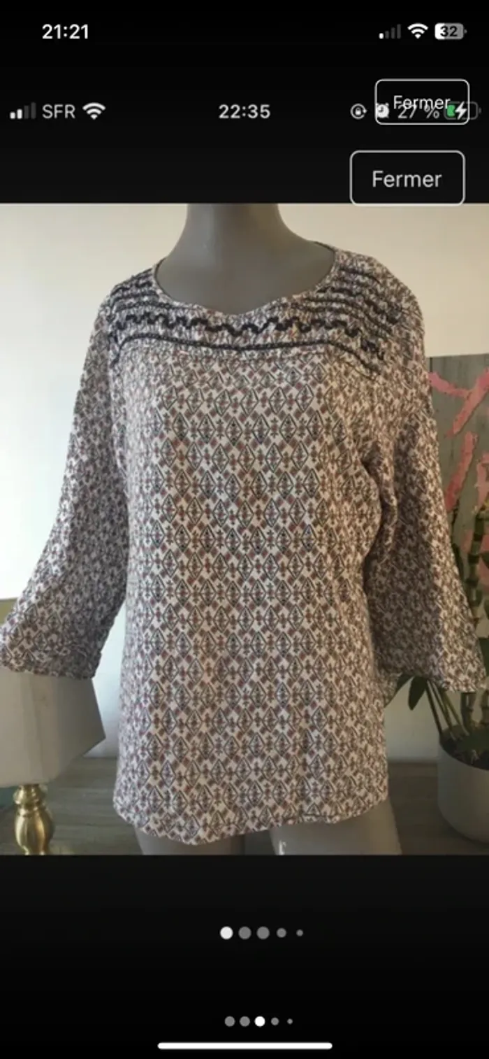 Magnifique blouse avec broderie en 42 de la boutique Esprit en excellent état - photo numéro 2