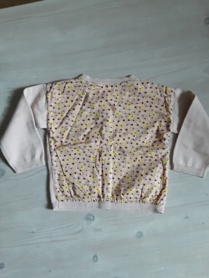 Gilet coton rose pâle joli dos geopard T. 4 ans - photo numéro 3