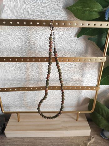 📿 Collier en perles naturelles – Unakite (unité ronde)