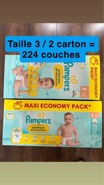 Lot 2 carton couche Pampers taille 3