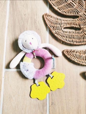 🐭Moulin Roty - Peluche/doudou sensoriel avec pattes de dentition et hochet Souris les Pachats