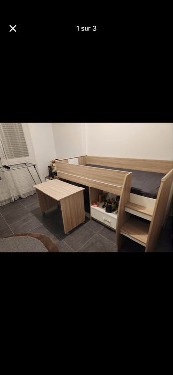 Lit mezzanine avec bureau