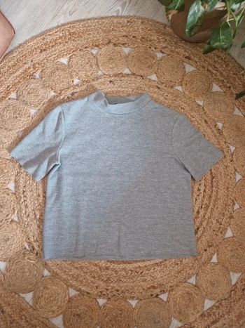 Tee shirt court manches courtes gris Zara 🪐 Taille M🪐