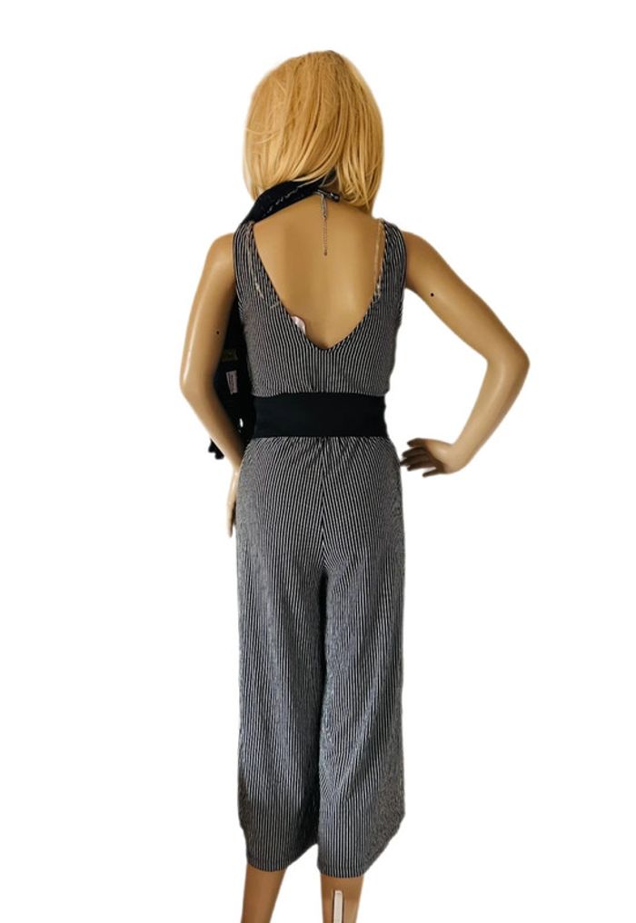 🖤🌿Combinaison rayée estivale boho city chic summer black striped Wide leg jumpsuit🌿🖤 - photo numéro 6
