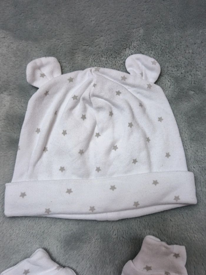 Bonnet + mouffle naissance - photo numéro 2
