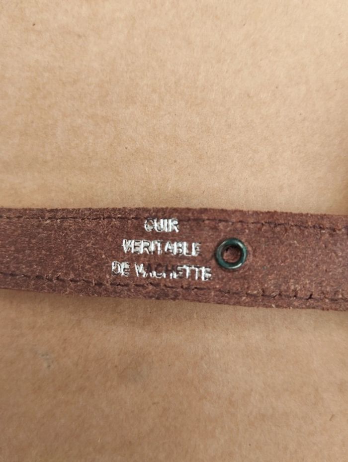 Neuve Ceinture Voodoo marron foncé taille 80 cuir véritable de vachette - photo numéro 4