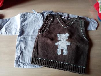 Chemise + pull sans manche