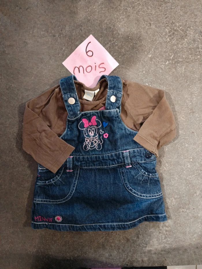 Ensemble robe salopette Minnie 6 mois - photo numéro 2