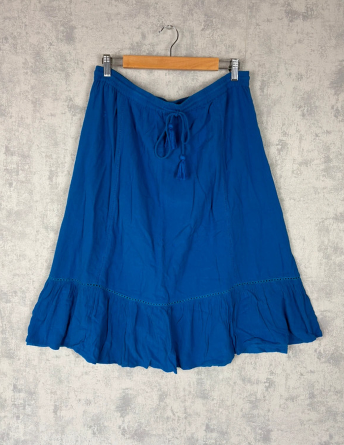 🌸 Jupe mi longue type bohème bleu Taille 44 🌸