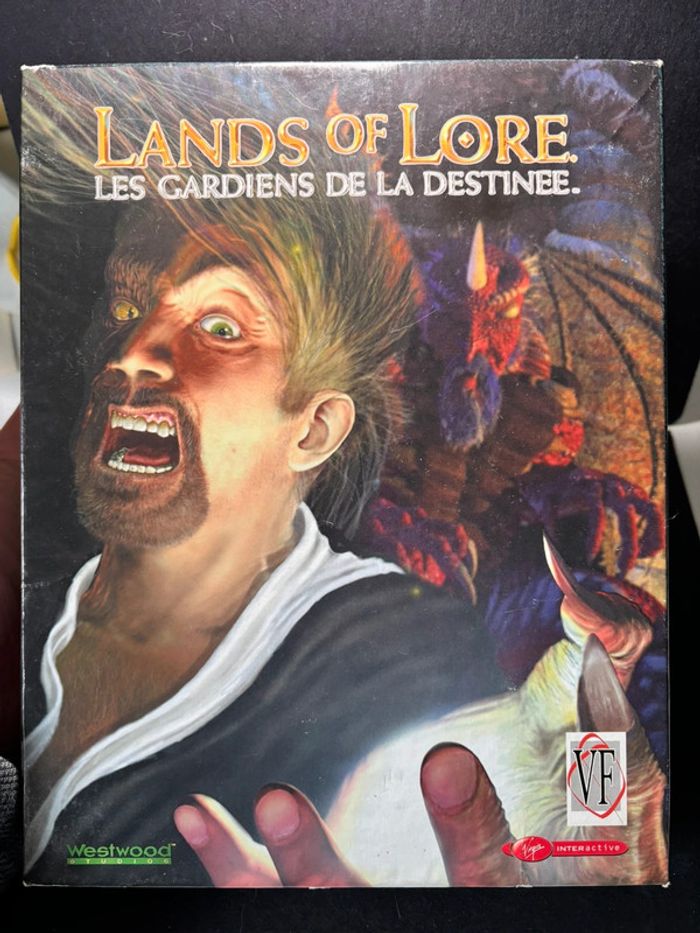 Jeux pc vintage CD Big box carton lands of lore les gardiens de la destinée, complet