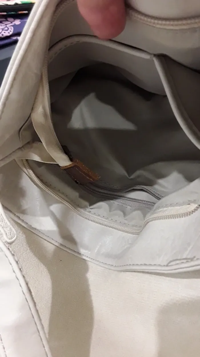 Sac bandoulière ecru très bon état - photo numéro 7