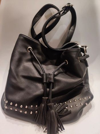 Sac noir franges bourse Eldys