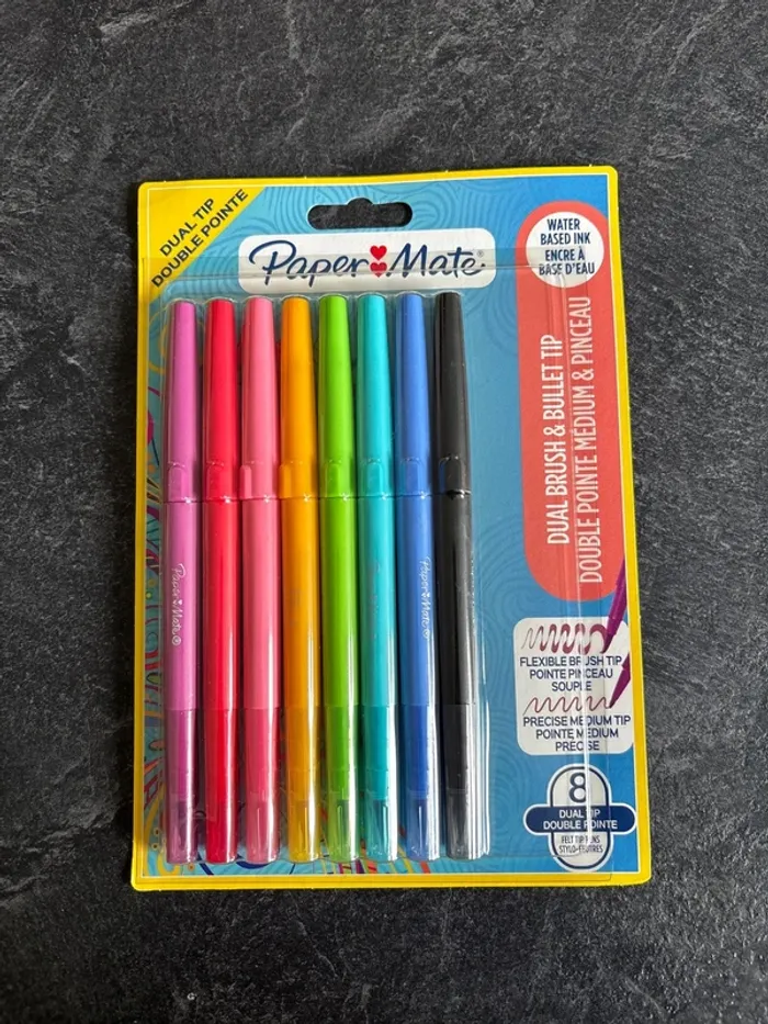 Lot de 8 feutres Paper Mate – Double pointe