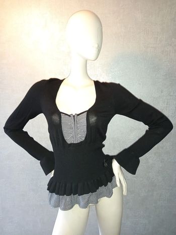 pull noir et blanc avec motifs pied de poule morgan de toi taille 40