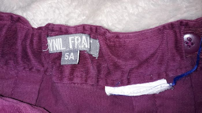 Jupe velours violet rose Vinyl Fraise 5 ans boutons fermeture - photo numéro 2