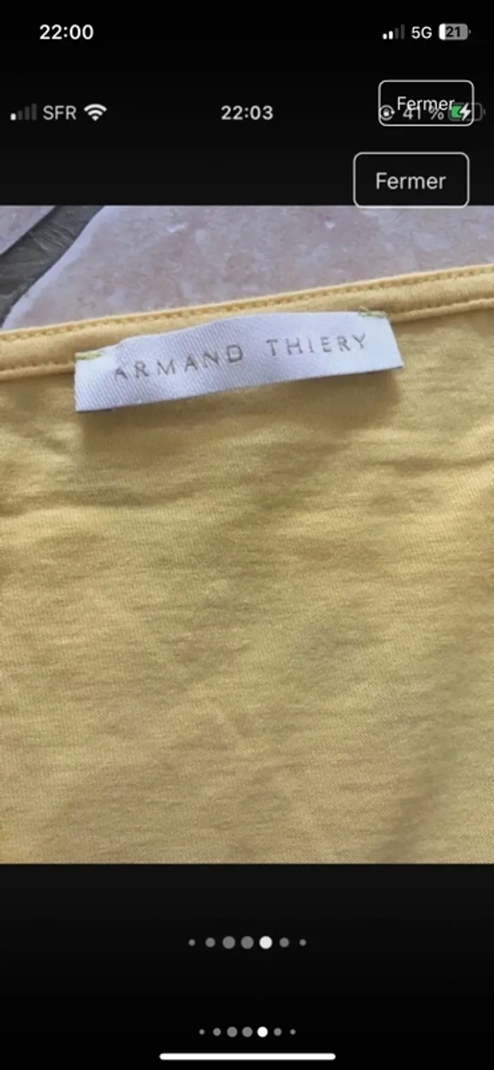 Magnifique lot de marque neuf en 42 , jeans blanche porte +tee Shirt Armand Thiery - photo numéro 14