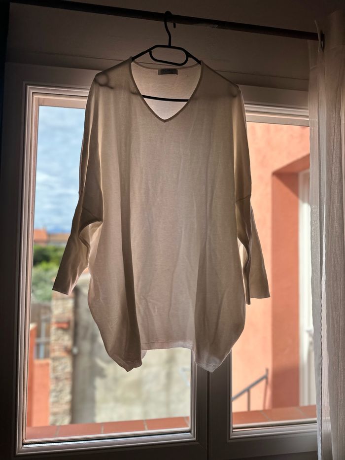 Pull loose blanc