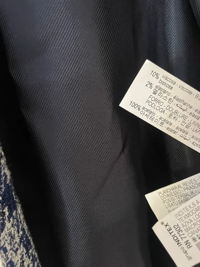 Zara veste blazer texturé /robe tailleur sans manches en tweed taille S - photo numéro 12