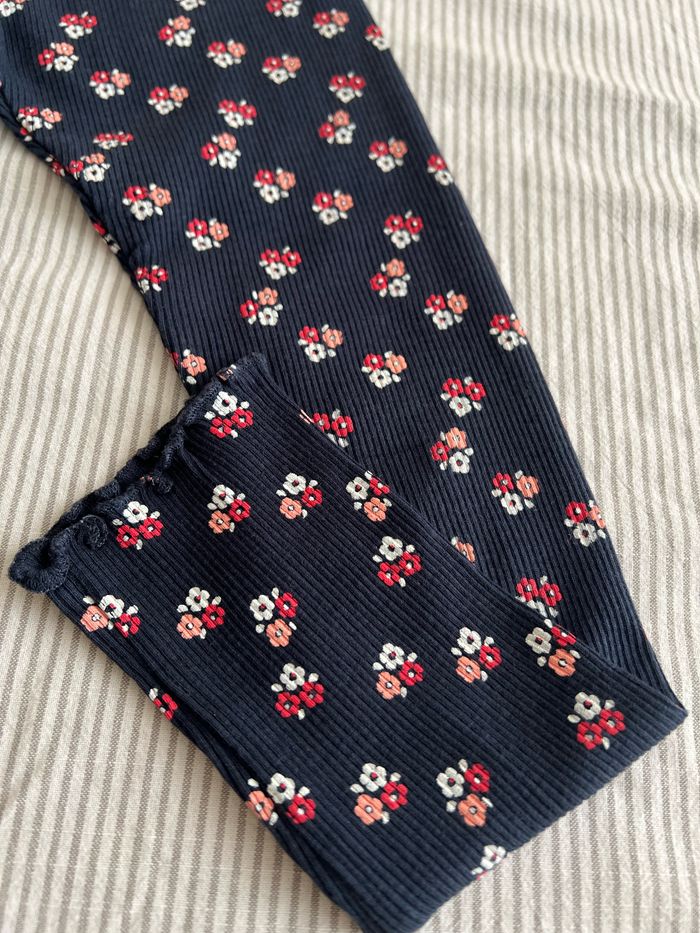 Legging côtelé fleuri Vertbaudet fille 5 ans - photo numéro 4