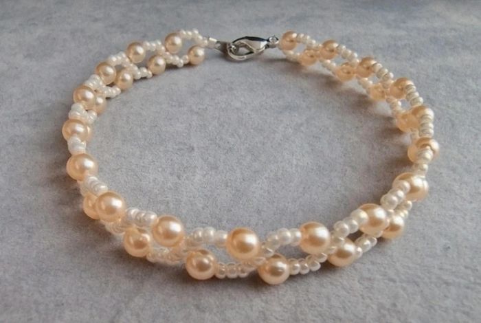 Bracelet thème mariage crème