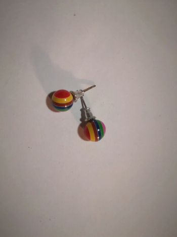 Paire de boucles d'oreilles arc en ciel