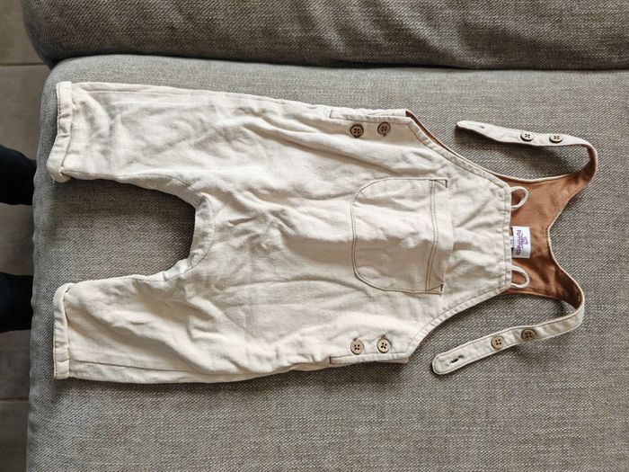 Salopette beige légère bébé garçon 6 mois