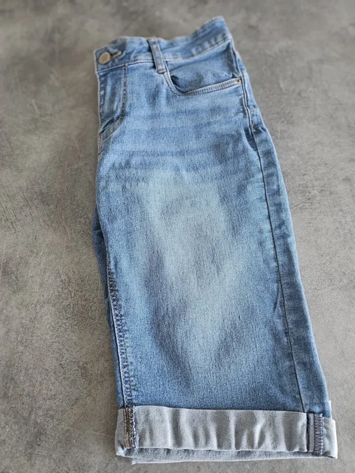 Short pantacourt en jean femme - Taille 36 / S - Gemo - Bleu - photo numéro 11