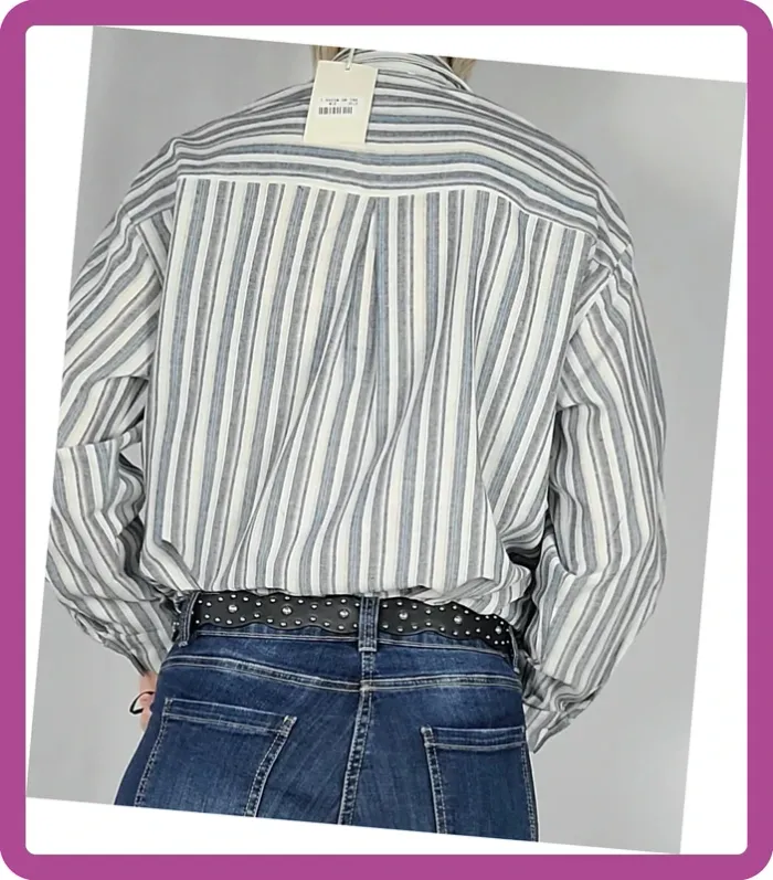 Chemise rayée brodée, Taille 36 au 40, Neuve avec étiquette - photo numéro 4